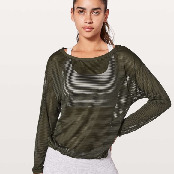 lululemon athletica Tops - Lululemon Lean in Long Sleeve Dark Olive